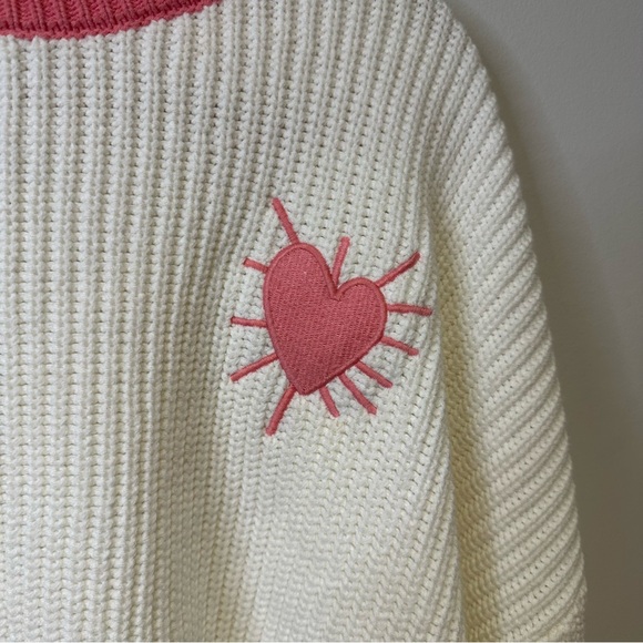 NWT XOKR kerri rosenthal pink heart sweater size extra large - Picture 2 of 5